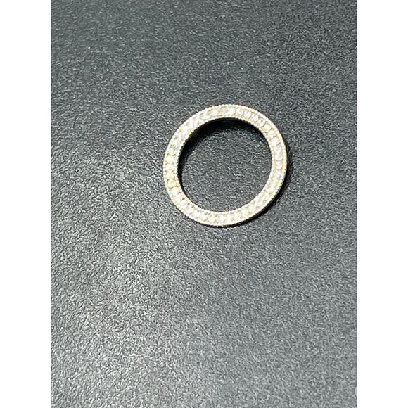 JCM 10k White Gold Round Open Circle Diamond Cut Pendant Stamped - Picture 11 of 11